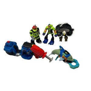 Lot Of Rescue Heroes Action Figures Vintage Motorcycle, Nemo , Swoops Eagle
